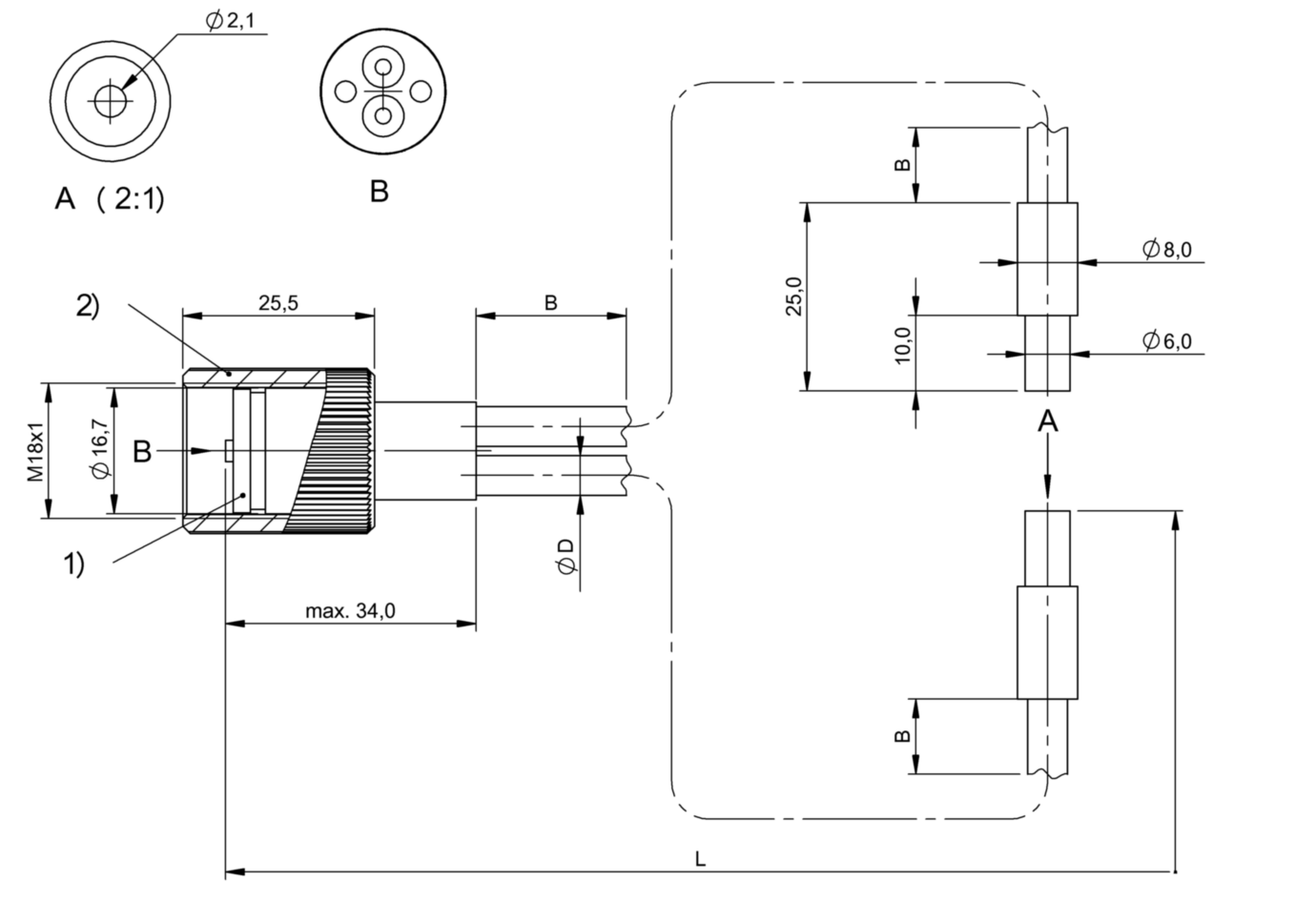 Оптоволоконный кабель Balluff BFO 18V-LCC-SMG-23-3