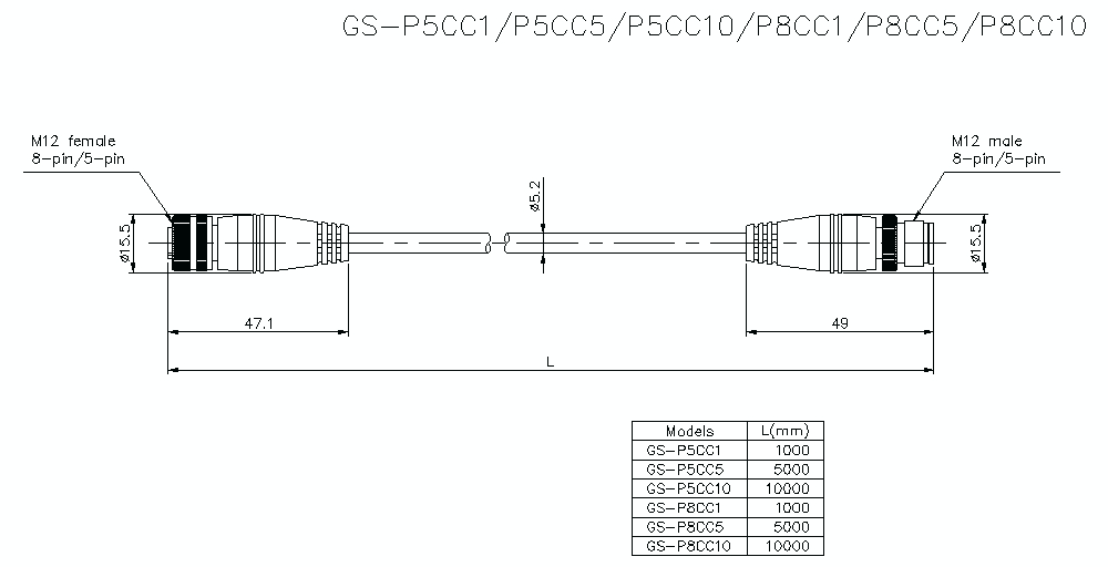 Кабель KEYENCE GS-P5CC10