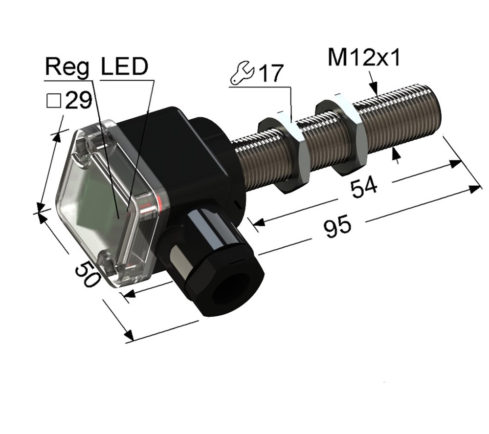 Оптический датчик (излучатель) Мега-К VB3-12M95-T12000B1-B