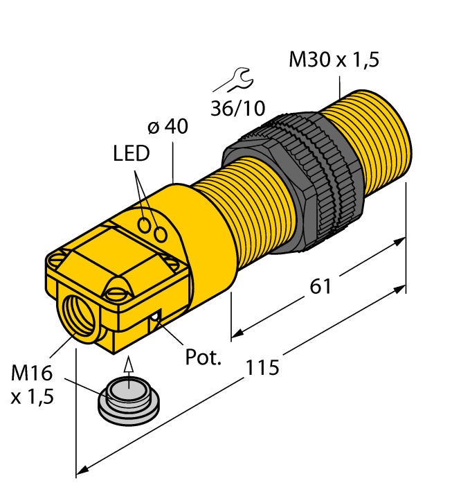Емкостной датчик TURCK BC10-P30SR-FZ3X2