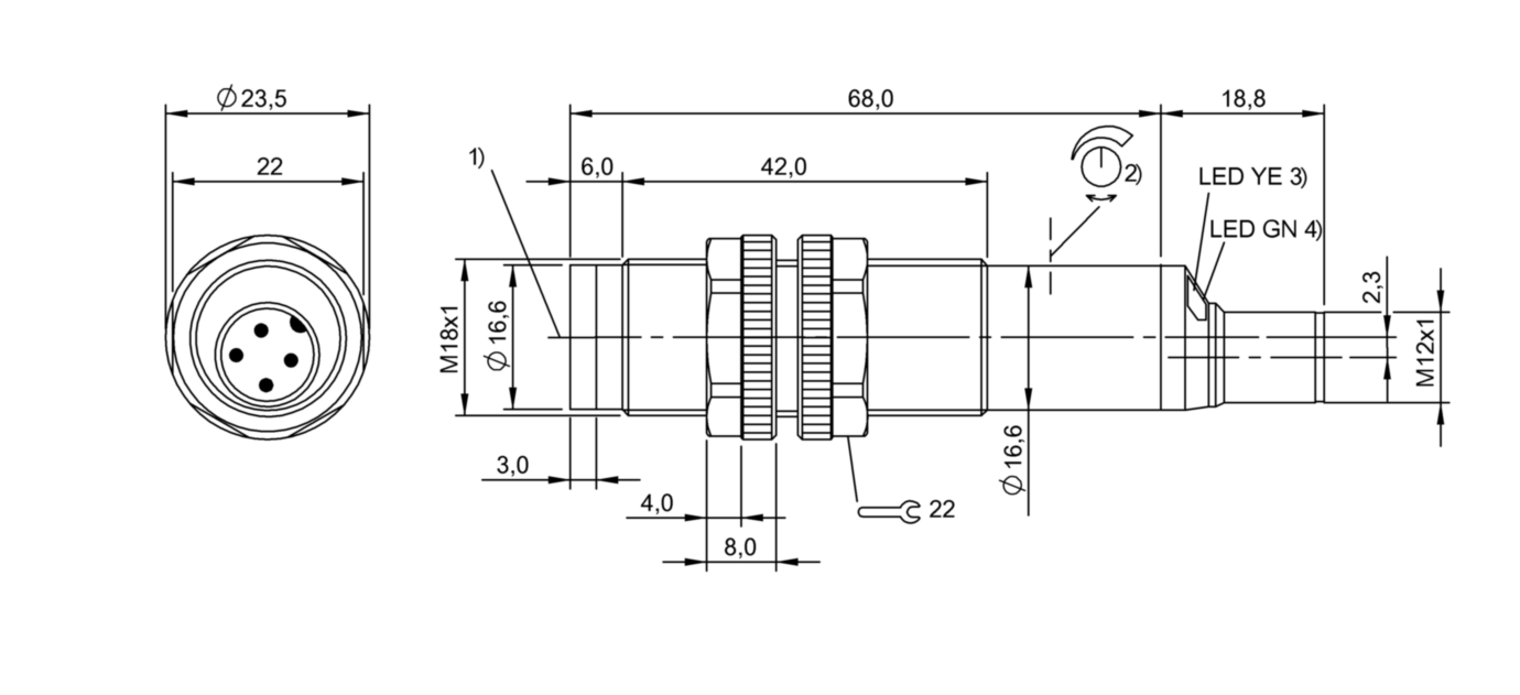 Оптический датчик Balluff BOS 18K-PO-1LQK-E5-C-S4