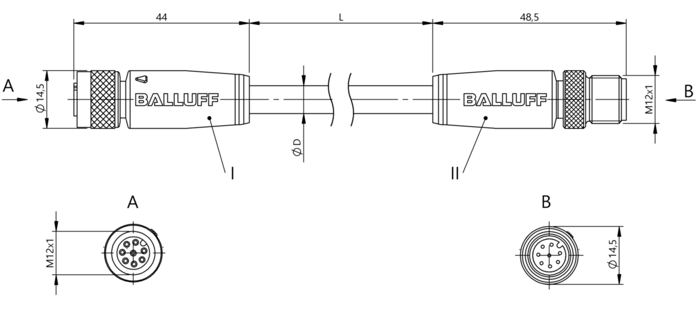 Соединительный кабель Balluff BCC M418-M418-3A-735-PS0825-020