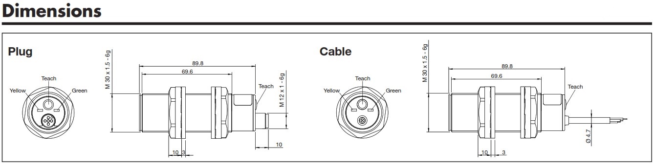Ультразвуковой датчик Carlo Gavazzi UA30CAD35PKM1TI