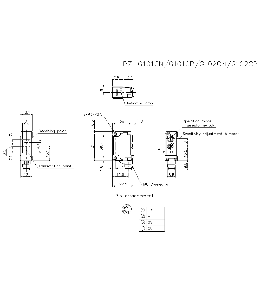 Оптический датчик KEYENCE PZ-G101CP