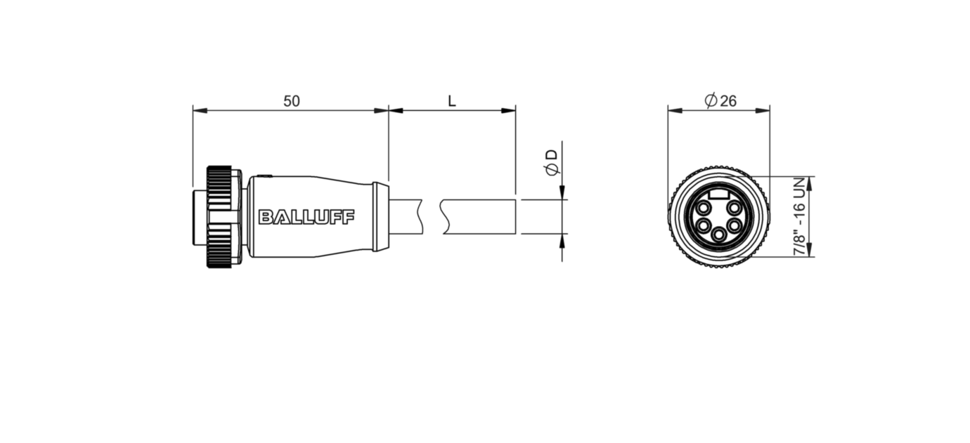 Разъем с кабелем Balluff BCC A315-0000-10-030-VS85N4-150
