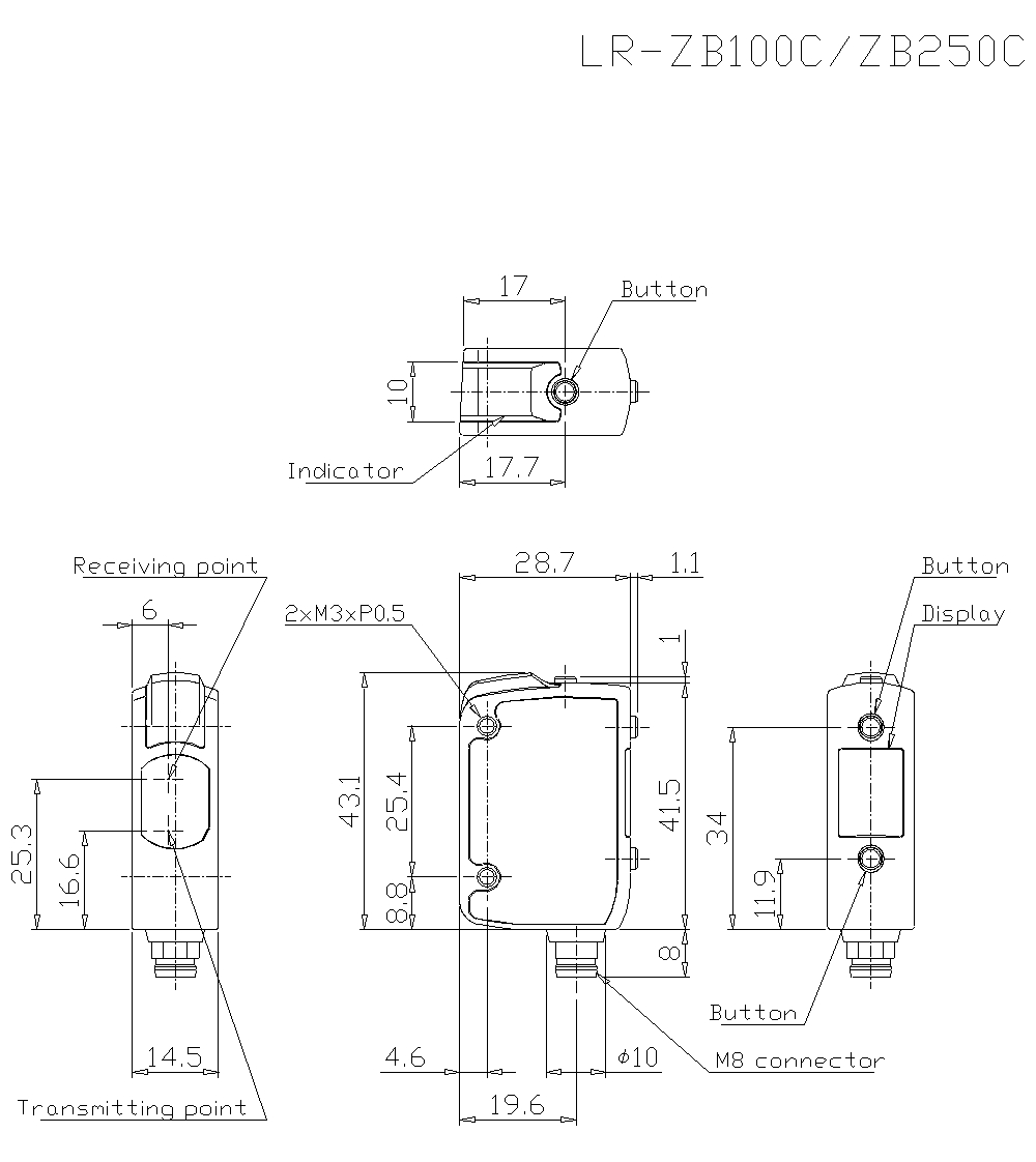 Лазерный датчик смещения KEYENCE LR-ZB250CN