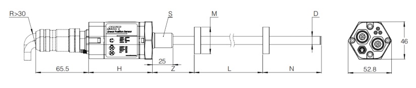 Датчик линейных перемещений AMT Linear Position Sensor LPS2-KH10MSN0300MHN53N1UB03Z1