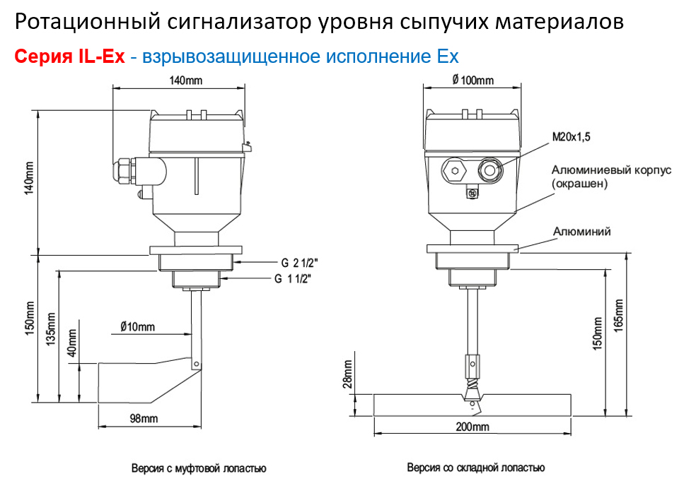Ротационный датчик уровня INNOLevel IL-LES-N-Ex-5
