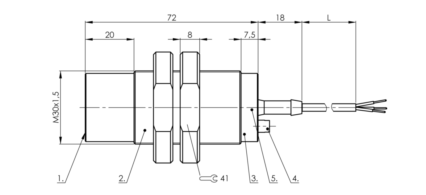 Емкостной датчик уровня Balluff BCS M30TTH2-NSC30G-AT02