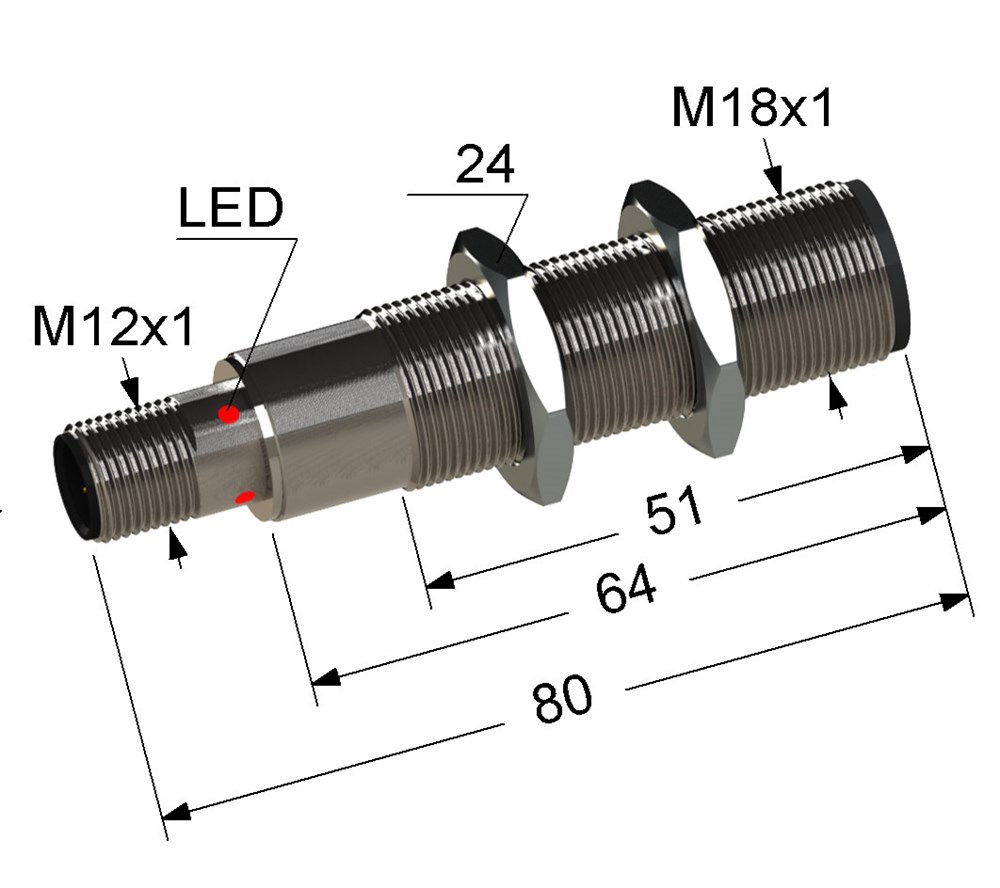 Оптический лазерный датчик VB3C-18M80-TRL5000B131-C4
