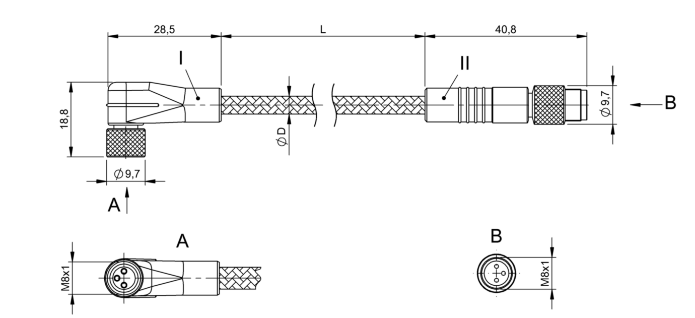 Соединительный кабель Balluff BCC W323-W313-30-300-MW8334-010