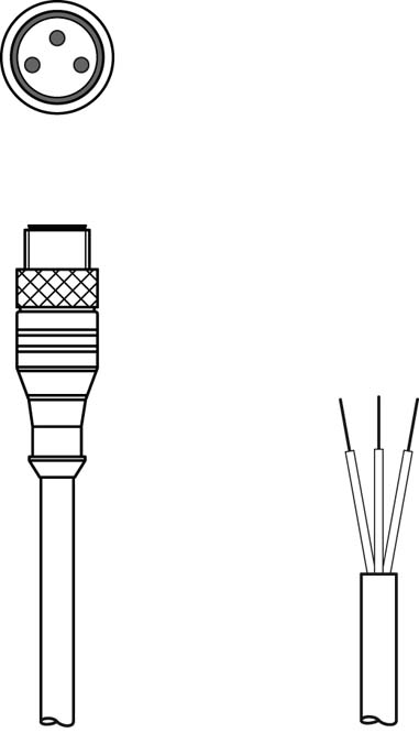 Разъем с кабелем Leuze Electronic KS U-M8-3A-P1-100