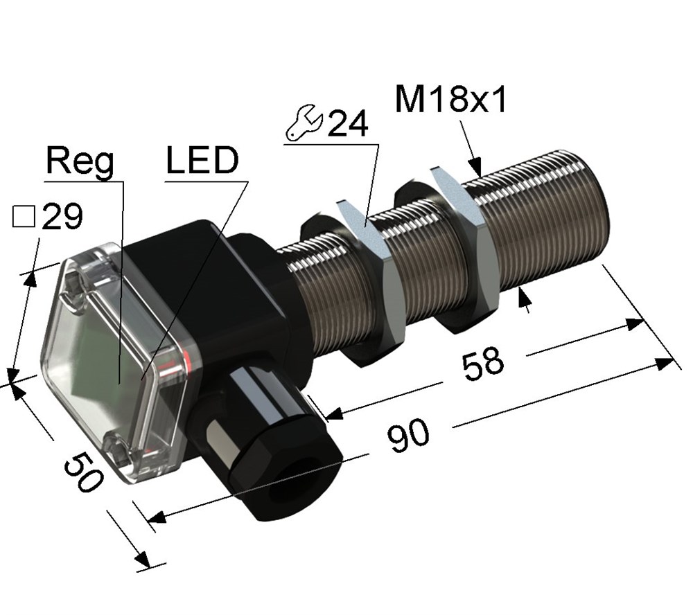 Емкостный датчик Мега-К PS1-18M90-5B41-B