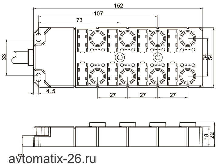 Распределительная коробка для датчиков LANBAO DB120805-2-07P
