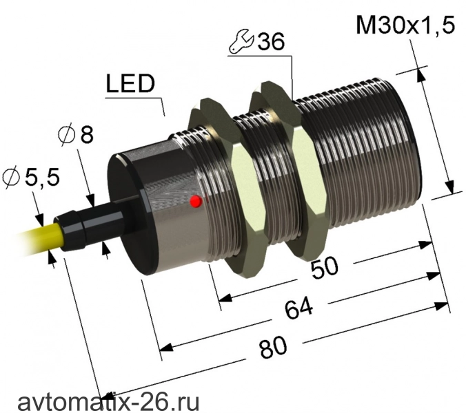 Индуктивный датчик с аналоговым выходом Мега-К PS2D-30M80-10B91-Z