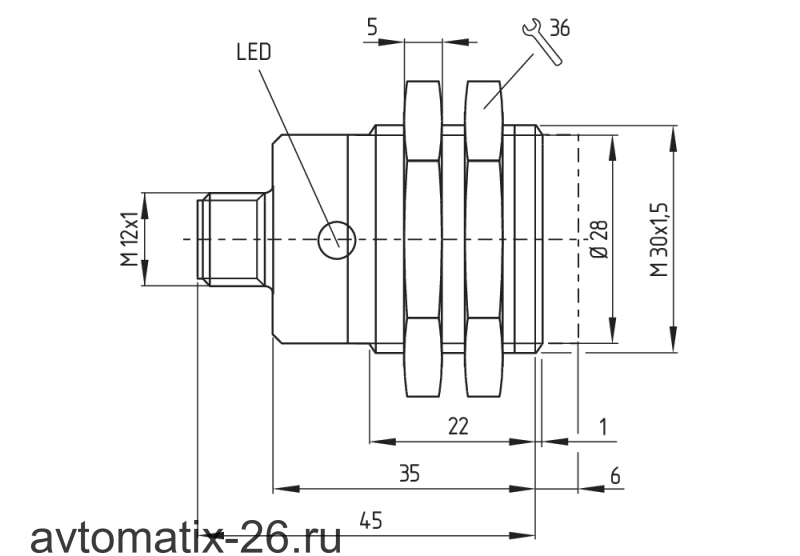 Индуктивный датчик Schmersal IFL 15-30M-10ST1P