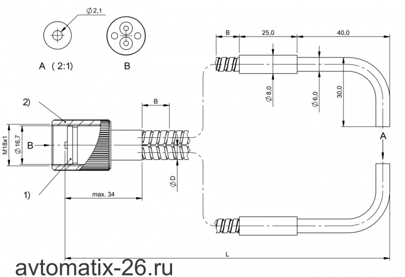 Оптоволоконный кабель Balluff BFO 18V-LDD-MZG-23-3