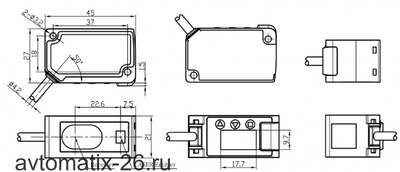 Лазерный датчик смещения LANBAO PDE-CR30TGR