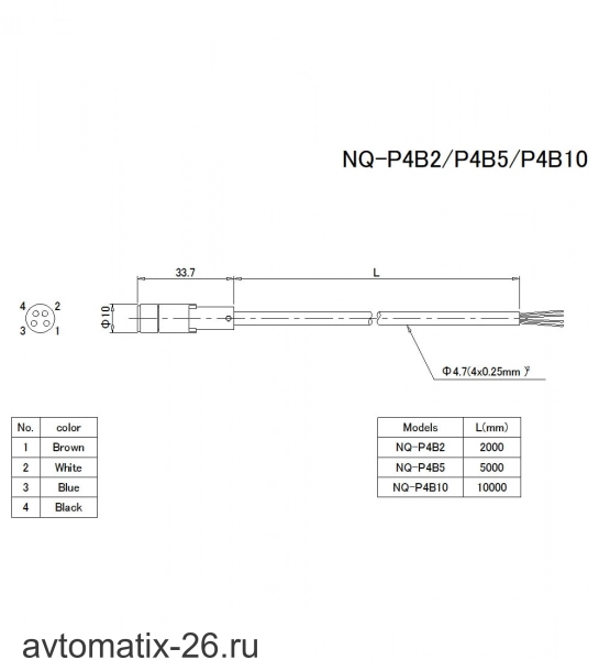 Кабель питания KEYENCE NQ-P4B2