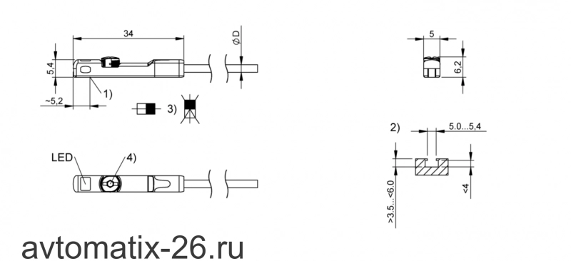Магнитный датчик для цилиндра Balluff BMF 415KW-HAKKI-W-5-P3-02