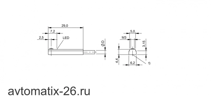 Магнитный датчик для цилиндра Balluff BMF 307K-PS-C-2-PU-02