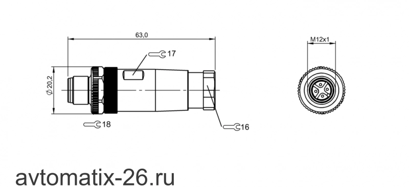 Разъем Balluff BCC M434-0000-2A-000-55X450-000