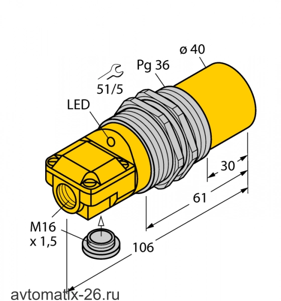 Индуктивный датчик TURCK NI40-G47SR-VP4X2