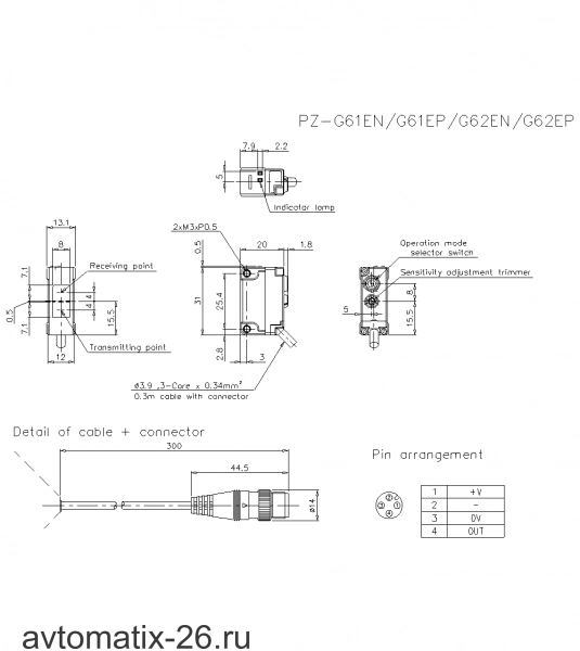 Оптический датчик KEYENCE PZ-G62EP