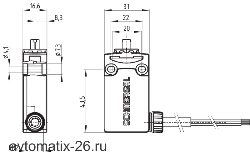Kонцевой выключатель безопасности Schmersal PS116-Z11-LR200-K200