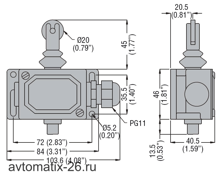 Kонцевой выключатель Lovato Electric PLNC2RW