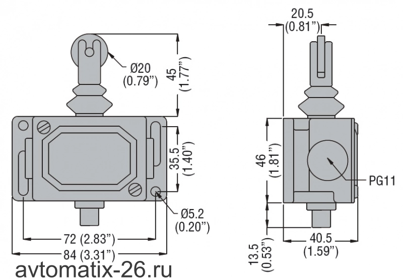 Kонцевой выключатель Lovato Electric PLNA1R