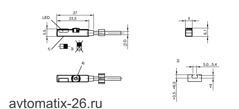 Магнитный датчик для цилиндра Balluff BMF 235K-PS-C-2A-SA5-02