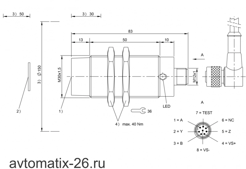 RFID головка чтения/записи Balluff BIS M-300-001-S115