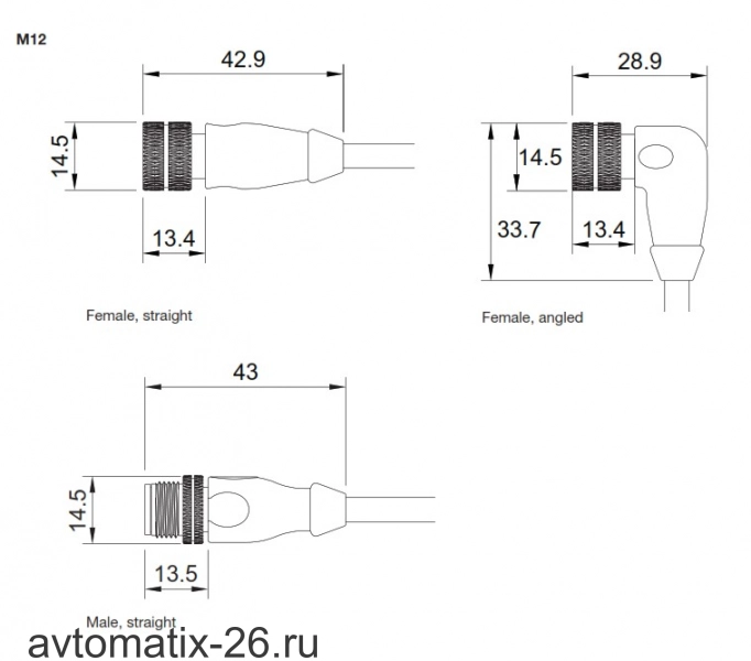 Разъем с кабелем Carlo Gavazzi CON14NFS1MS5
