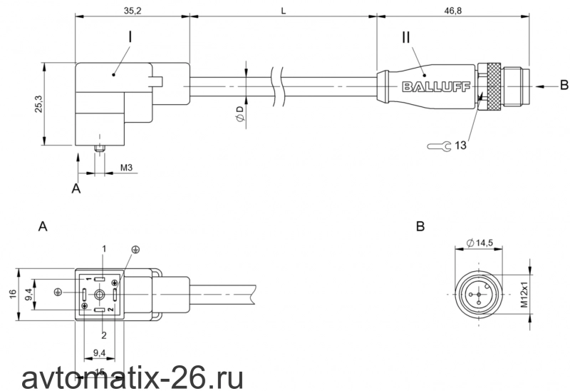 Соединительный кабель Balluff BCC VC44-M413-3E-665-VX8350-006