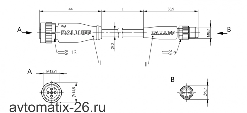 Соединительный кабель Balluff BCC M415-M313-3F-300-PX43T2-030