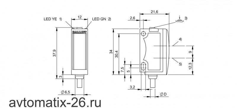 Оптический датчик Balluff BOS 6K-PU-LH10-02