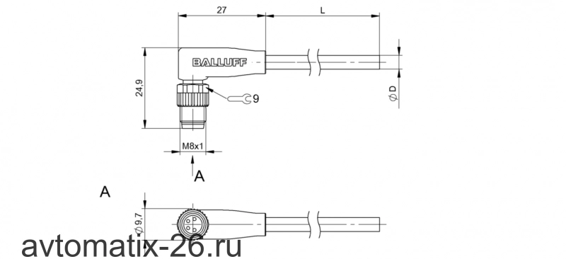 Разъем с кабелем Balluff BCC M324-0000-20-003-EX44T2-020