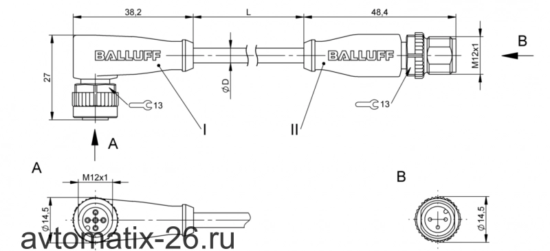 Соединительный кабель Balluff BCC M425-M413-3A-602-VX8334-030