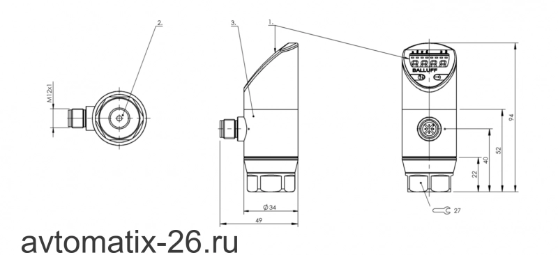 Датчик давления Balluff BSP V002-EV003-A03A0B-S4