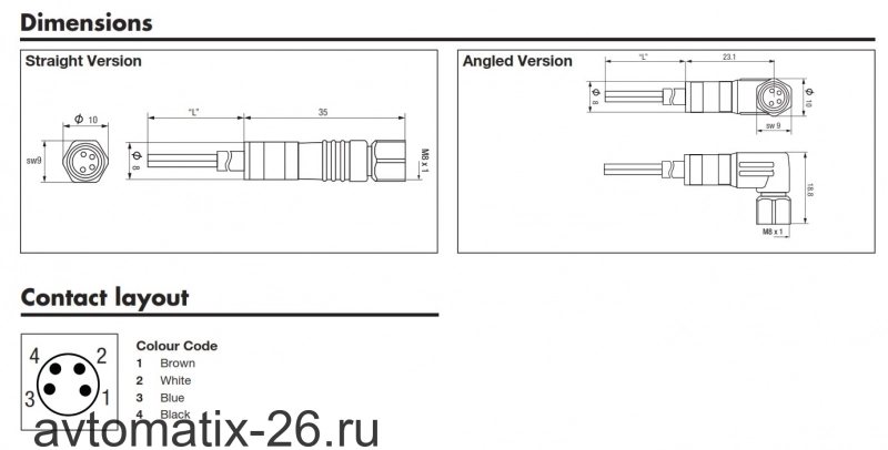 Разъем с кабелем Carlo Gavazzi CONB54NF-A2W