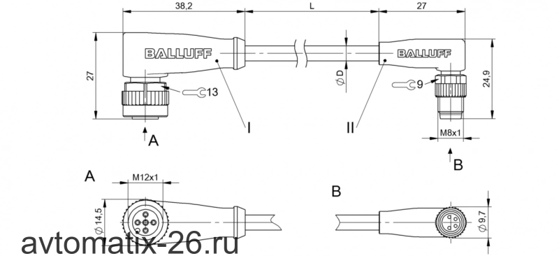 Соединительный кабель Balluff BCC M425-M324-3F-304-VX8434-015