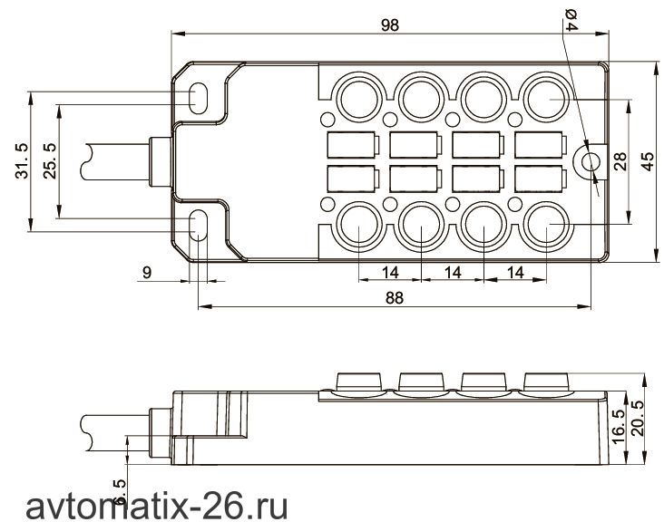 Распределительная коробка для датчиков LANBAO DB080803-2-03N