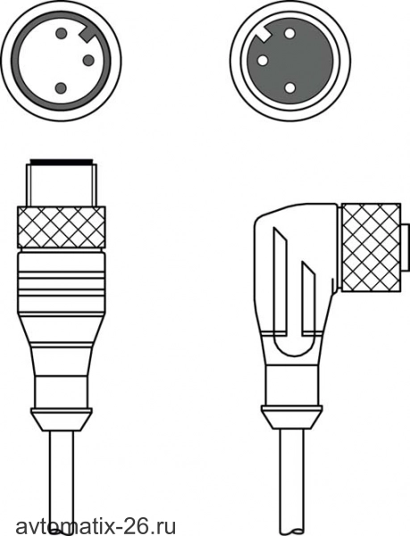Соединительный кабель Leuze Electronic KDS U-M12-3W-M12-3A-P1-030