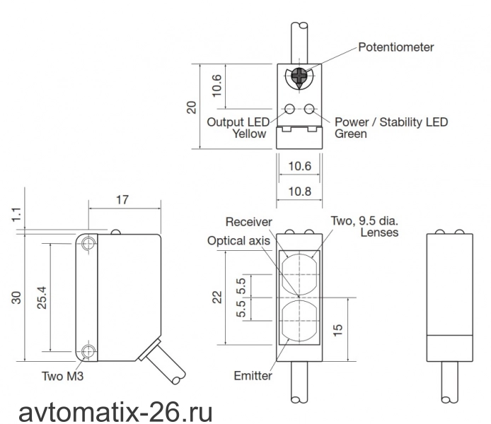 Оптический датчик Carlo Gavazzi PD30CTD02PAWE
