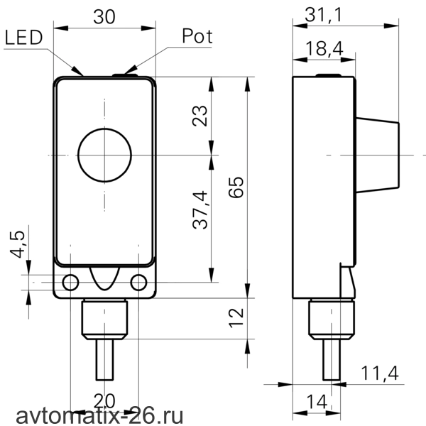 Ультразвуковой датчик расстояния Baumer UNDK 30U9103