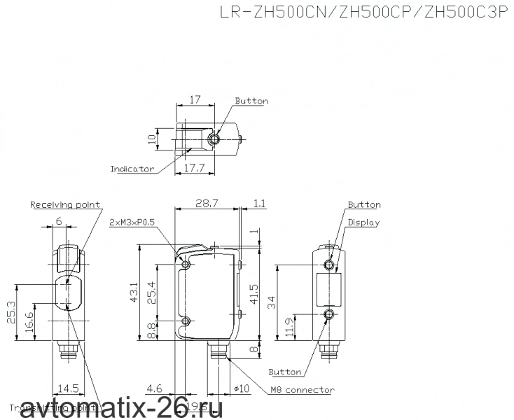 Лазерный датчик смещения KEYENCE LR-ZH500C3P