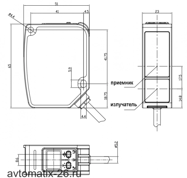 Оптический датчик смещения LANBAO PDB-CR30TGI