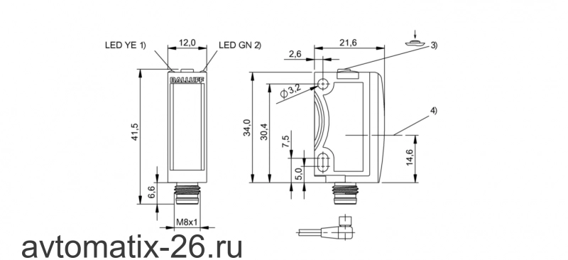 Оптический датчик Balluff BOS 6K-PU-LK10-S49