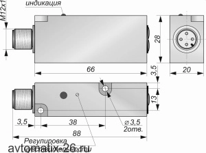 Оптический датчик СКБ Индукция O013-NO/NC-NPN-P(с регулировкой)